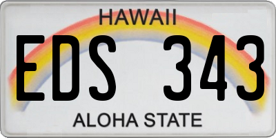 HI license plate EDS343