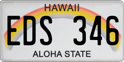 HI license plate EDS346
