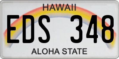 HI license plate EDS348
