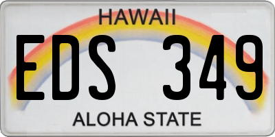 HI license plate EDS349
