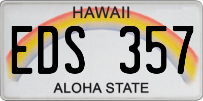 HI license plate EDS357