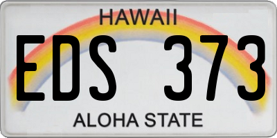 HI license plate EDS373