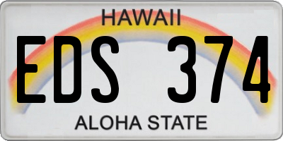 HI license plate EDS374