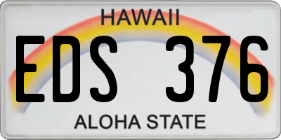 HI license plate EDS376