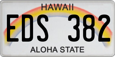 HI license plate EDS382