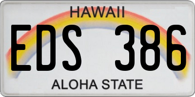 HI license plate EDS386