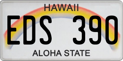 HI license plate EDS390