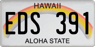 HI license plate EDS391
