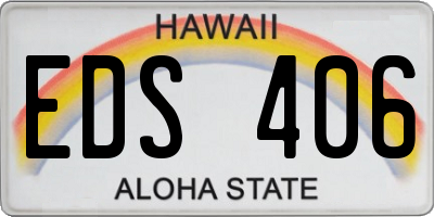 HI license plate EDS406