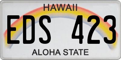 HI license plate EDS423