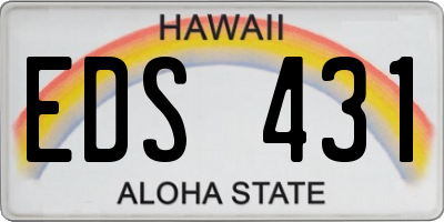 HI license plate EDS431