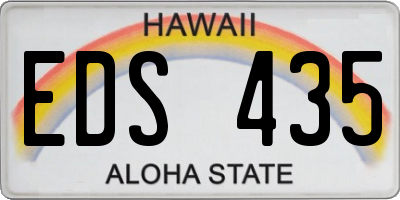 HI license plate EDS435