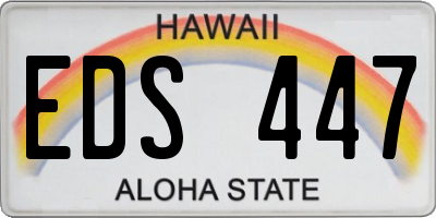 HI license plate EDS447