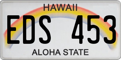 HI license plate EDS453