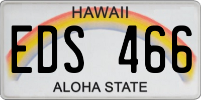 HI license plate EDS466