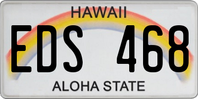 HI license plate EDS468