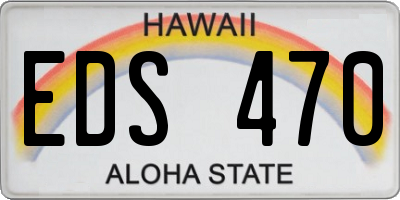HI license plate EDS470