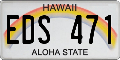 HI license plate EDS471