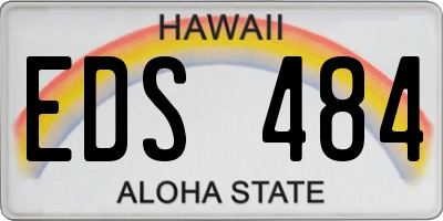 HI license plate EDS484