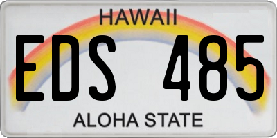 HI license plate EDS485