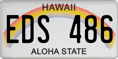 HI license plate EDS486