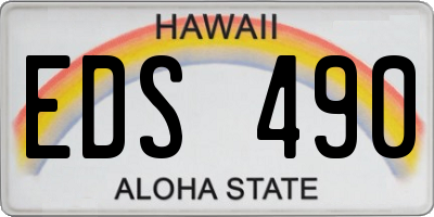 HI license plate EDS490