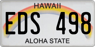 HI license plate EDS498