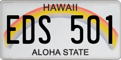 HI license plate EDS501