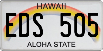 HI license plate EDS505