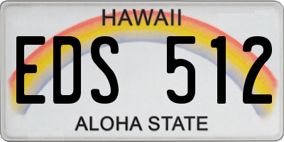 HI license plate EDS512