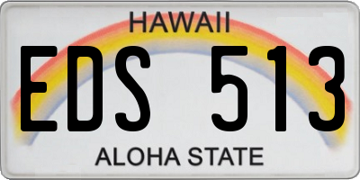 HI license plate EDS513