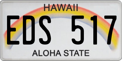 HI license plate EDS517