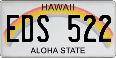 HI license plate EDS522
