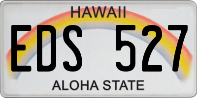 HI license plate EDS527