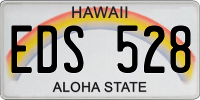 HI license plate EDS528