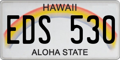 HI license plate EDS530
