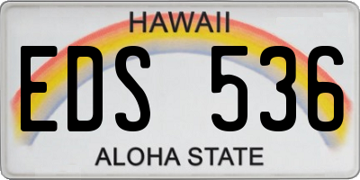 HI license plate EDS536
