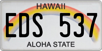 HI license plate EDS537