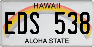 HI license plate EDS538