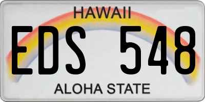 HI license plate EDS548