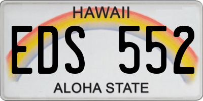 HI license plate EDS552