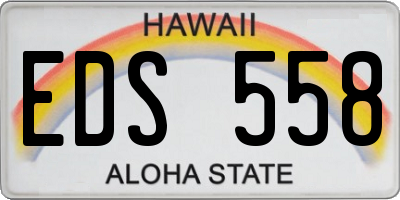 HI license plate EDS558