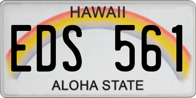 HI license plate EDS561