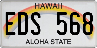 HI license plate EDS568