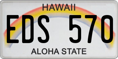 HI license plate EDS570