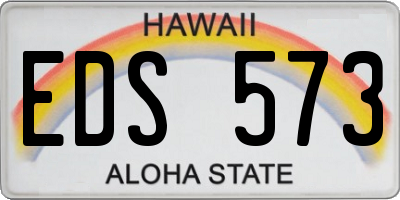 HI license plate EDS573