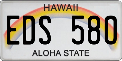 HI license plate EDS580