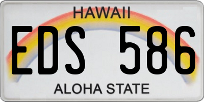 HI license plate EDS586