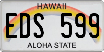 HI license plate EDS599