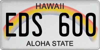 HI license plate EDS600